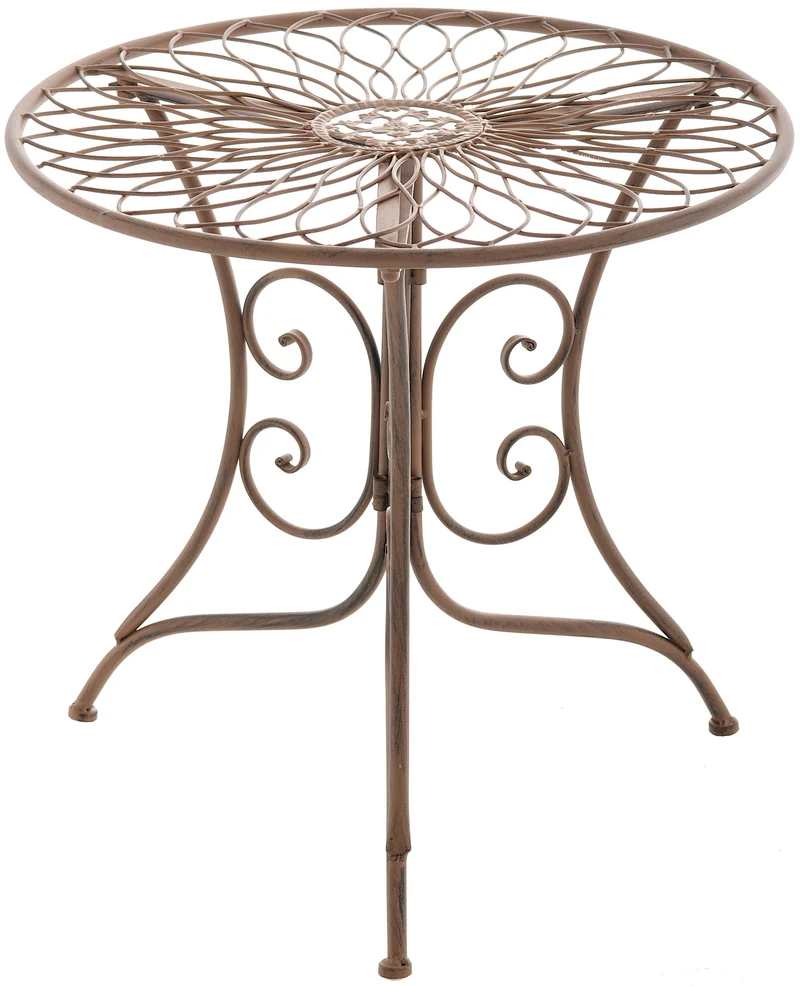 Table d’appoint en fer style antique marron 55 x 52 cm 10_0008833