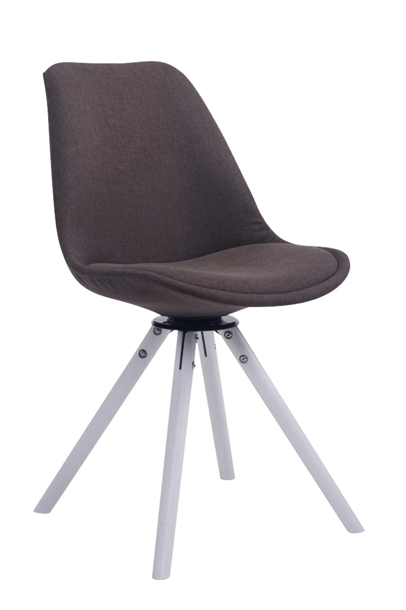Chaise visiteur pivotante en tissu gris foncé bois blanc 84 x 48 x 56 cm charge 120 kg 10_0008692