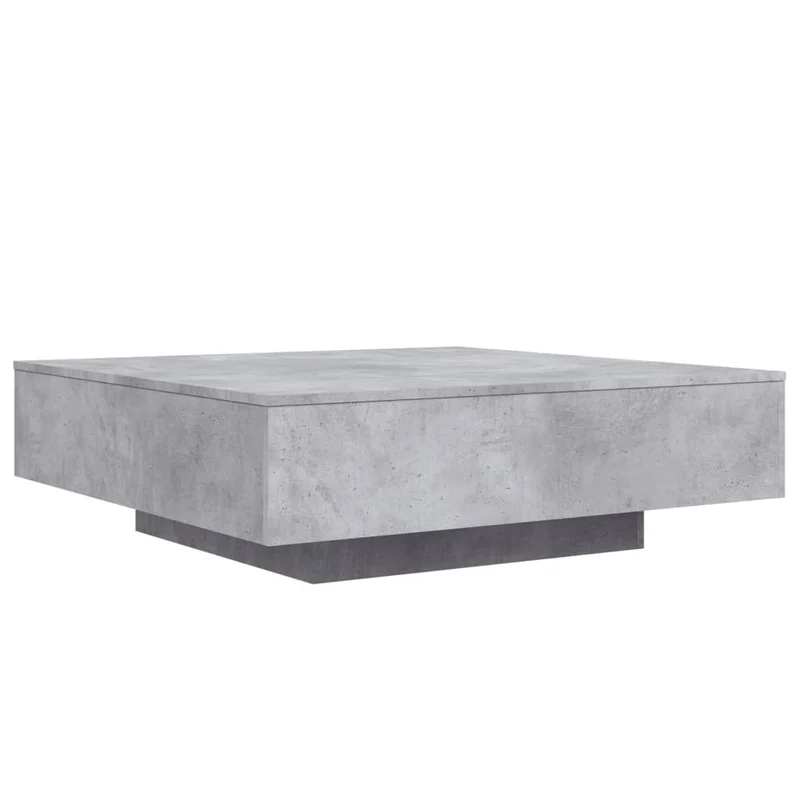 Table basse design moderne et contemporaine 100 x 100 x 31 cm bois d'ingénierie gris DEC039222