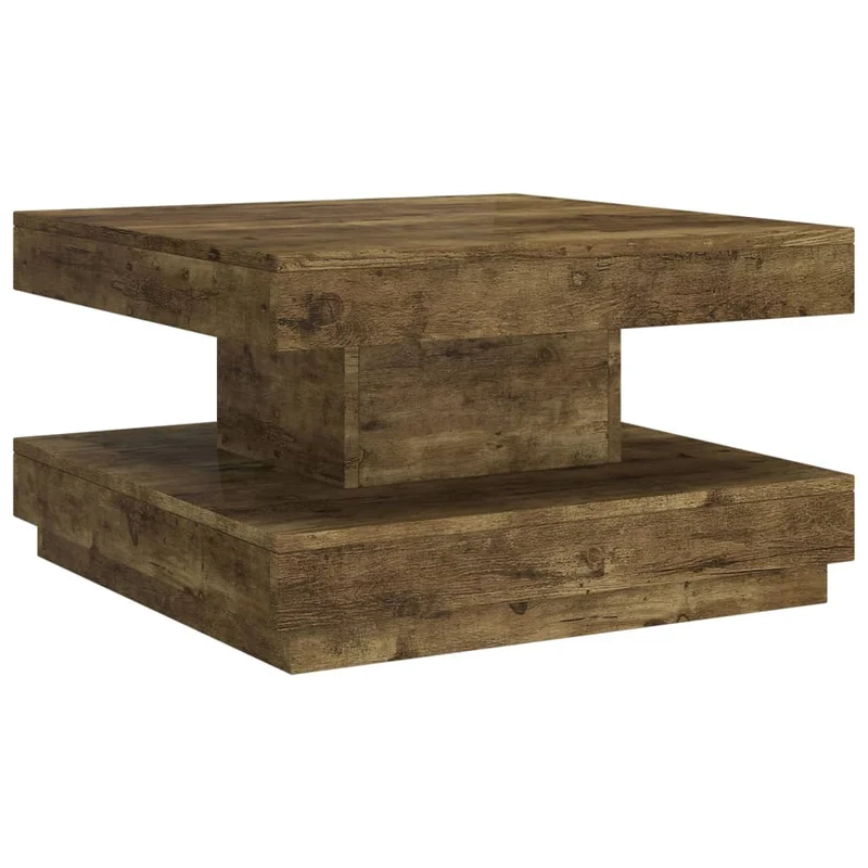 Table basse design rustique moderne 60 x 60 x 35 cm MDF marron DEC039451