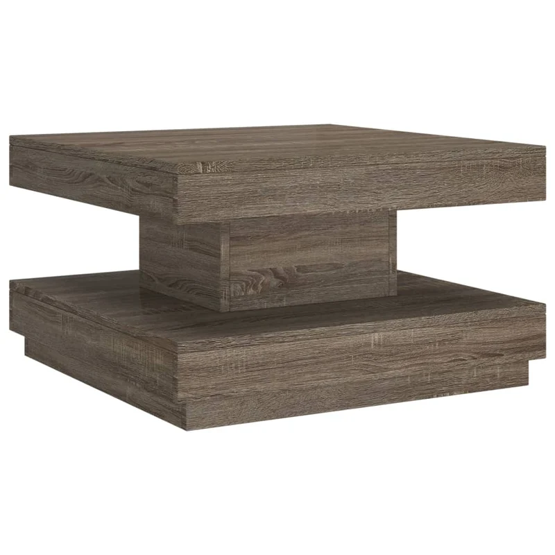 Table basse design rustique moderne 60 x 60 x 35 cm MDF gris DEC039187