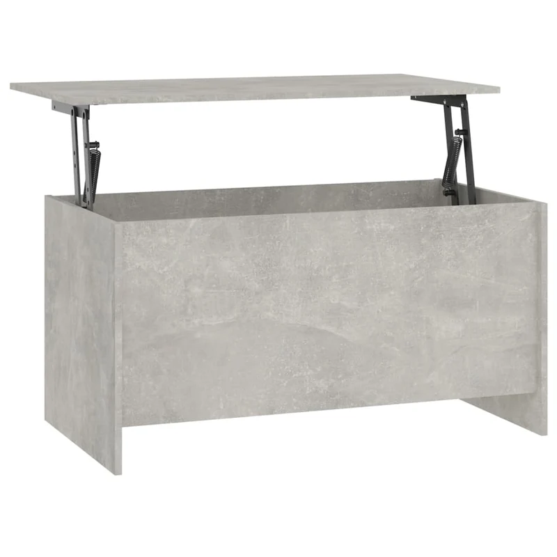 Table basse avec dessus relevable design moderne et contemporain 102 x 55,5 x 52,5 cm bois d'ingénierie gris DEC039263