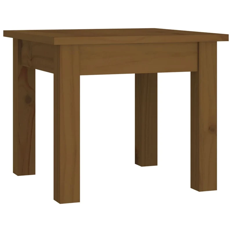 Table basse design rustique 35 x 35 x 30 cm bois massif de pin couleur marron miel DEC039477