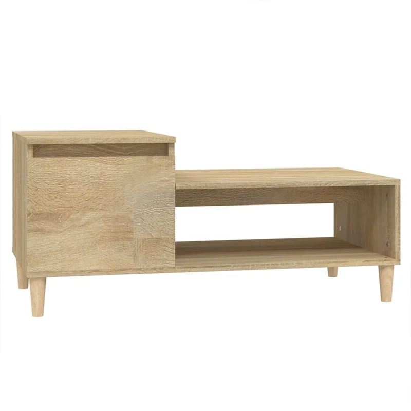 Table basse design moderne et contemporaine 100 x 50 x 45 cm bois d'ingénierie couleur chêne DEC038864