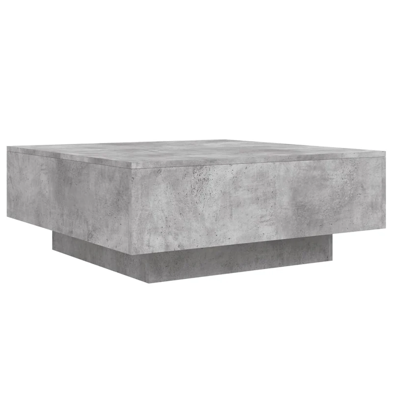 Table basse design moderne et contemporaine 80 x 80 x 31 cm bois d'ingénierie gris DEC039345