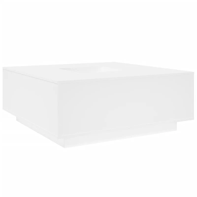Table basse de salon design moderne 100 x 100 x 40 cm bois d'ingénierie blanc DEC037775