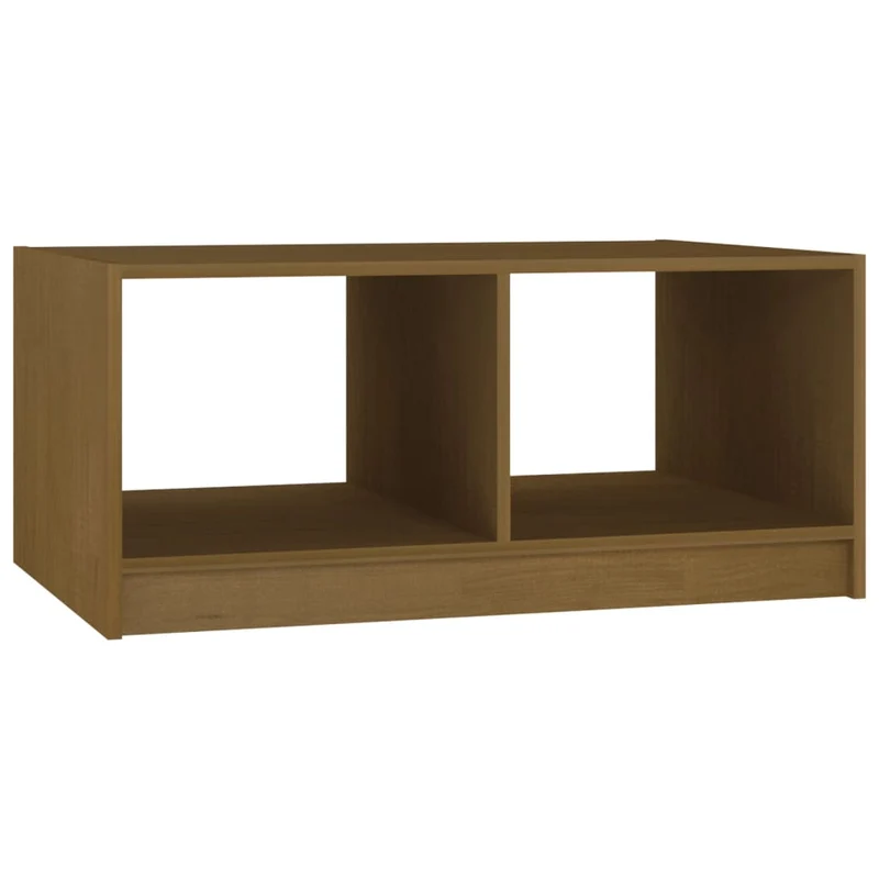 Table basse design moderne 75 x 50 x 33,5 cm bois de pin massif marron DEC039493