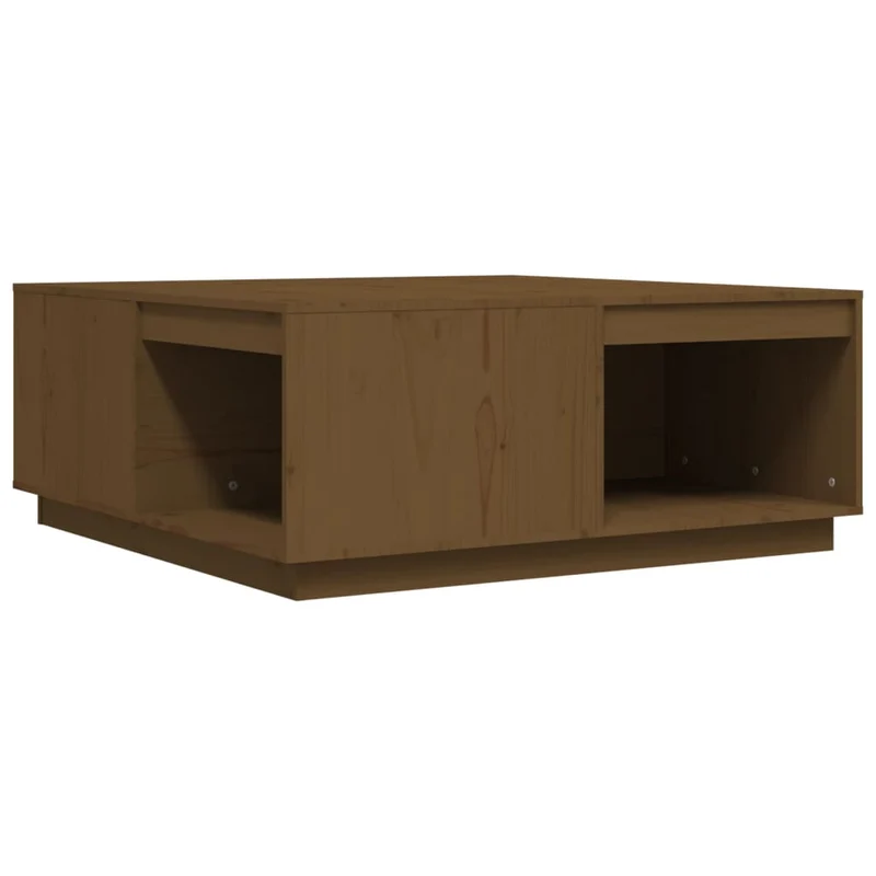 Table basse design moderne et contemporaine 100 x 101 x 40,5 cm bois massif de pin marron DEC039457