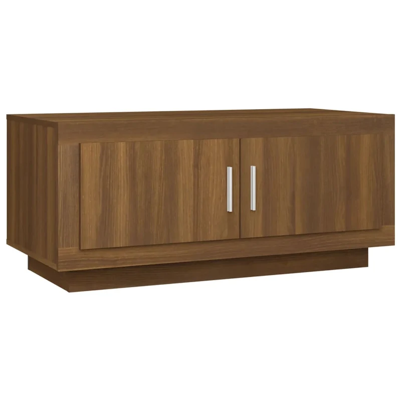 Table basse avec espace de rangement design moderne 102 x 50 x 45 cm bois d'ingénierie marron DEC038637