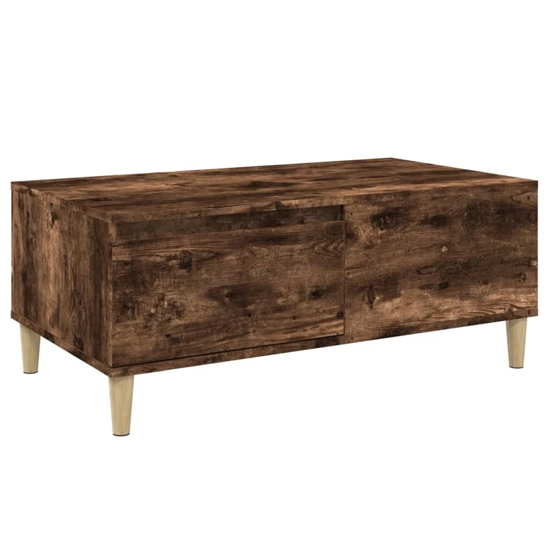 Table basse avec tiroirs design moderne 90 x 50 x 36,5 cm bois d'ingénierie marron DEC038529