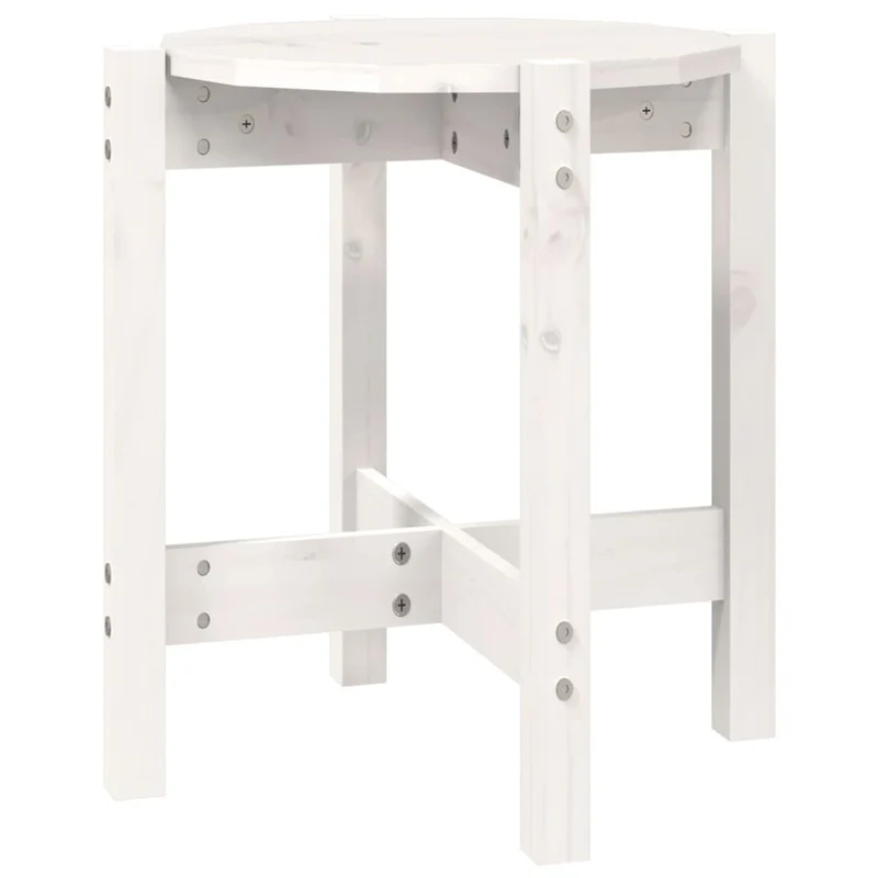 Table d'appoint design simple Ø 42,5 x 45 cm bois massif de pin blanc DEC038205