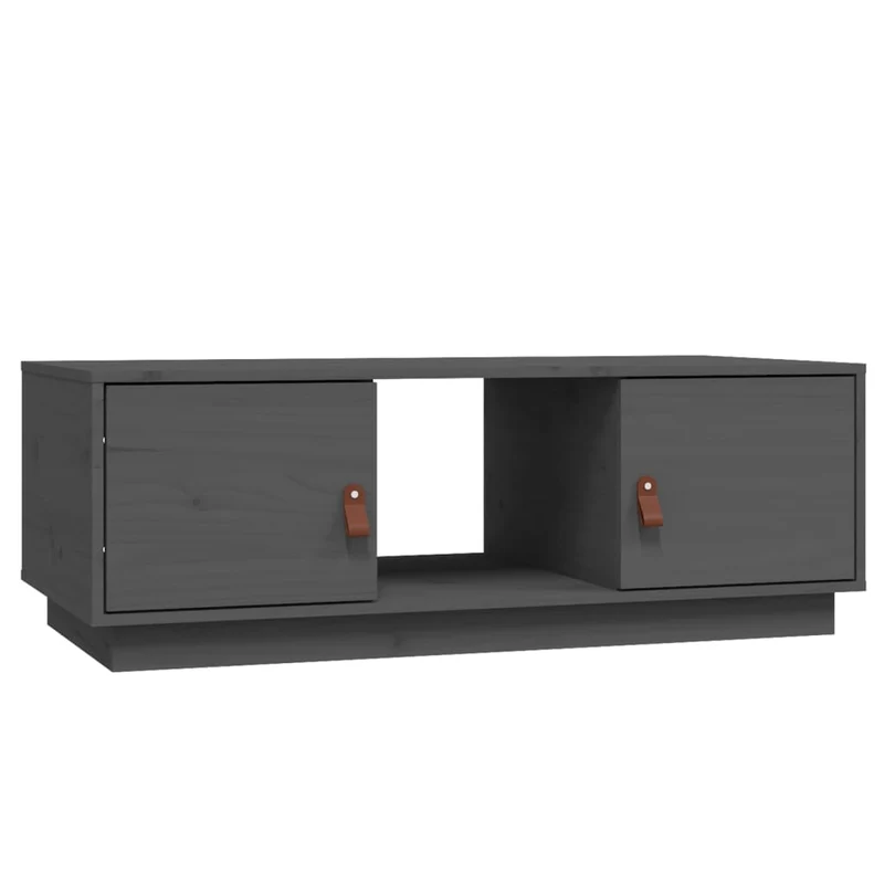 Table basse avec espace de rangement design rustique moderne 100 x 50 x 35 cm bois massif de pin gris DEC039150