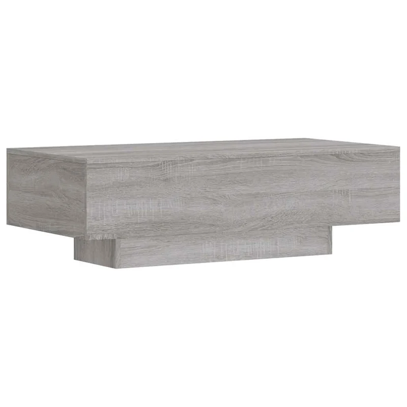 Table basse design moderne et contemporaine 100 x 49,5 x 31 cm bois d'ingénierie gris DEC039931