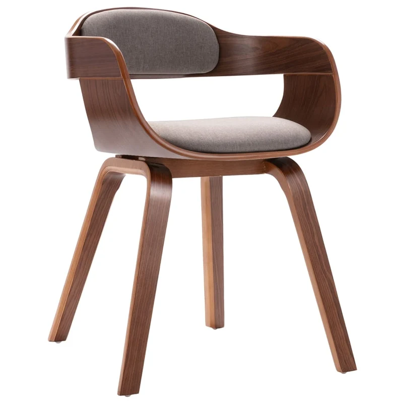 Chaise de salle à manger style industriel en bois courbé et synthétique taupe CDS020078