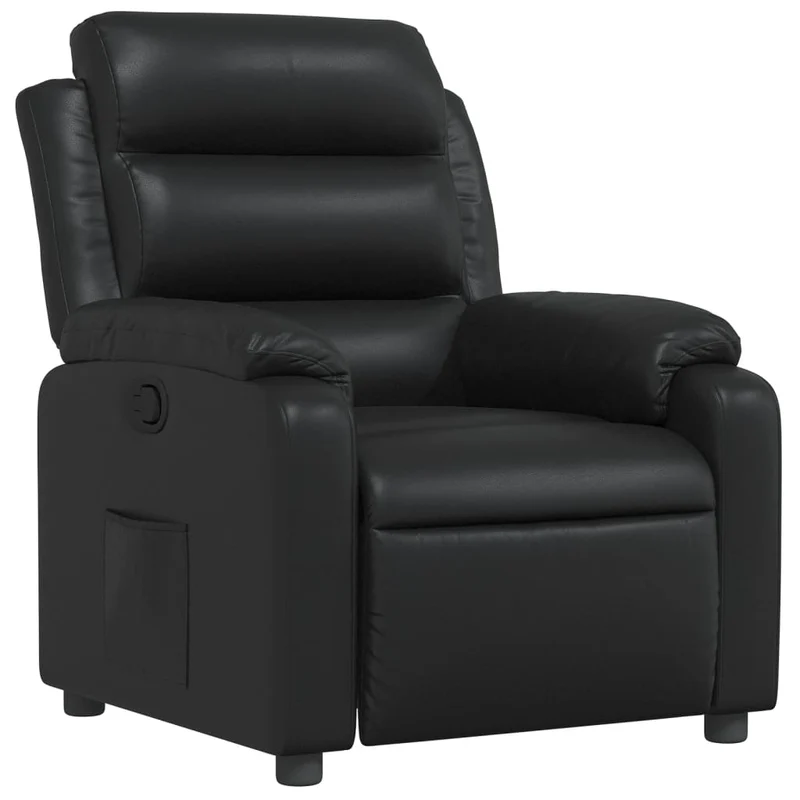 Fauteuil relax TV rembourrage confortable fonction d'inclinaison manuelle en PVC noir DEC028075