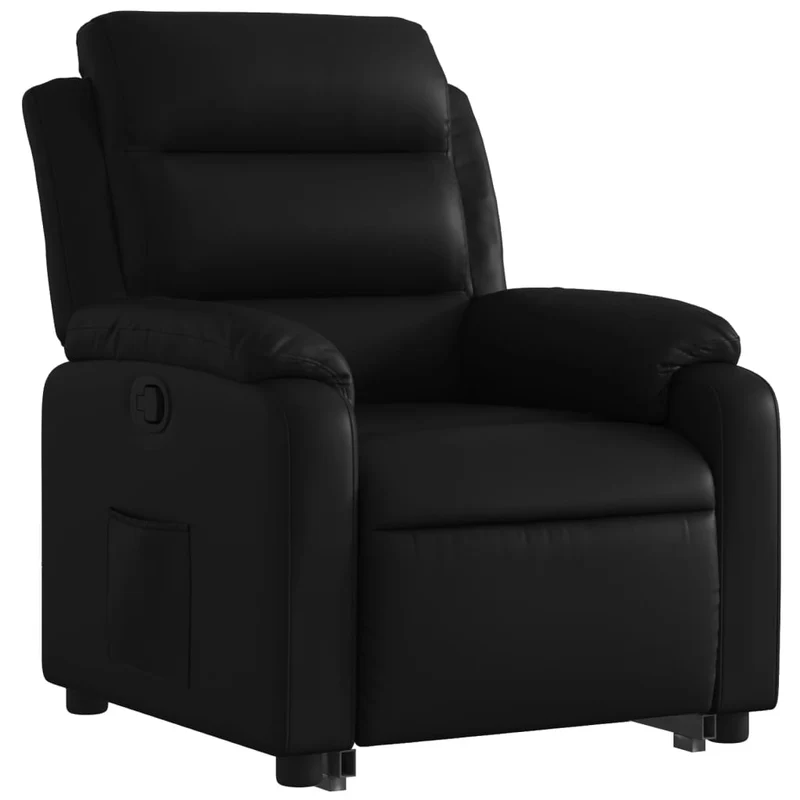 Fauteuil relax TV rembourrage confortable fonction de levage électrique en PVC noir DEC028069