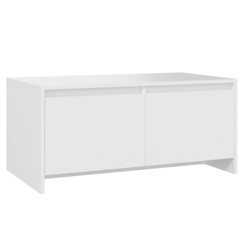 Table basse avec tiroirs design moderne et contemporaine 90 x 50 x 41,5 cm bois d'ingénierie blanc DEC038026