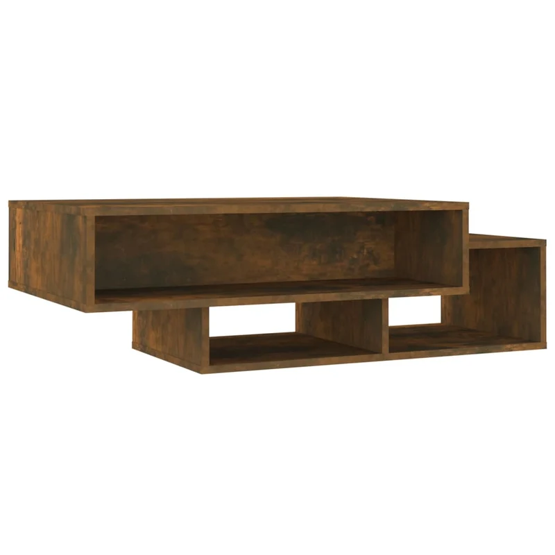 Table basse avec 3 compartiments design moderne et contemporaine 105 x 55 x 32 cm bois d'ingénierie marron DEC038390