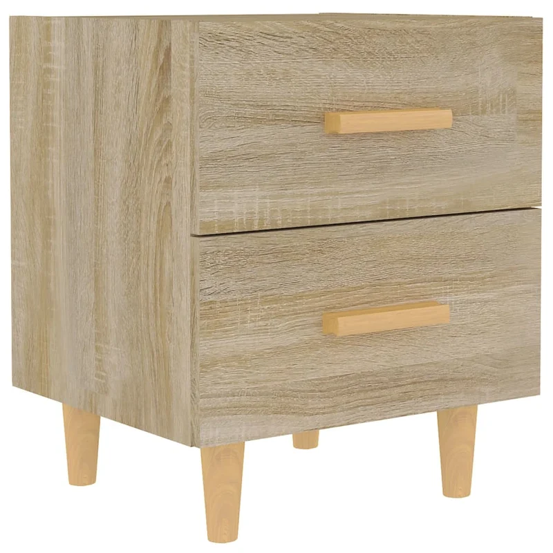 Table de chevet avec deux tiroirs 40 x 35 x 47,5 cm en bois d'ingénierie couleur chêne DEC033828