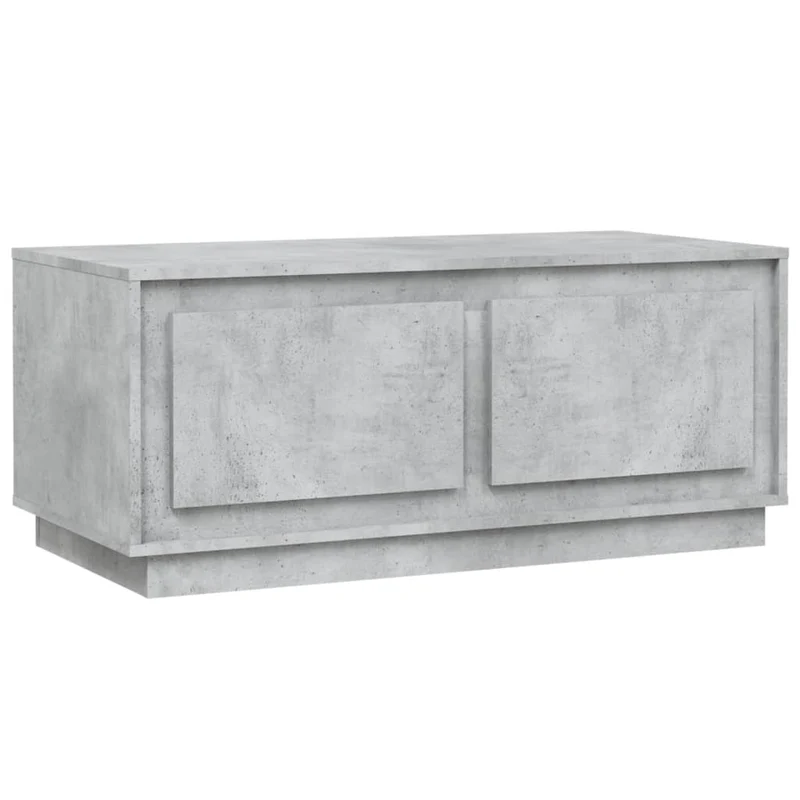 Table basse avec 2 compartiments style contemporain et minimaliste 102 x 50 x 44 cm bois d'ingénierie gris DEC039261