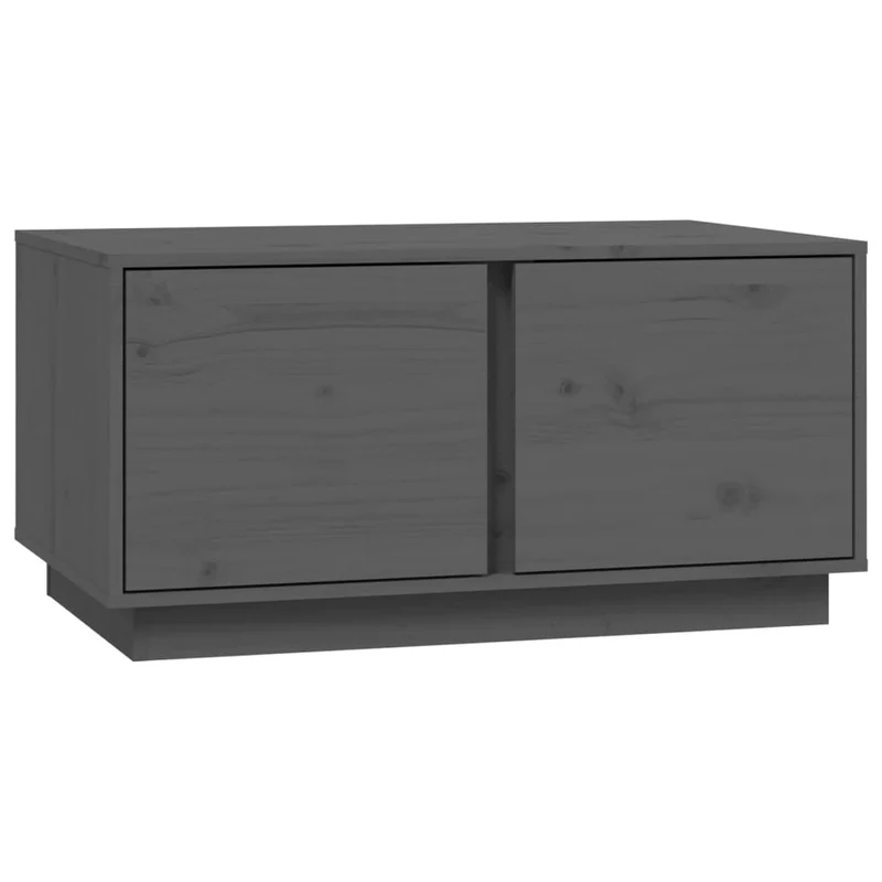 Table basse avec 2 compartiments design rustique 80 x 50 x 40 cm bois massif de pin gris DEC039203
