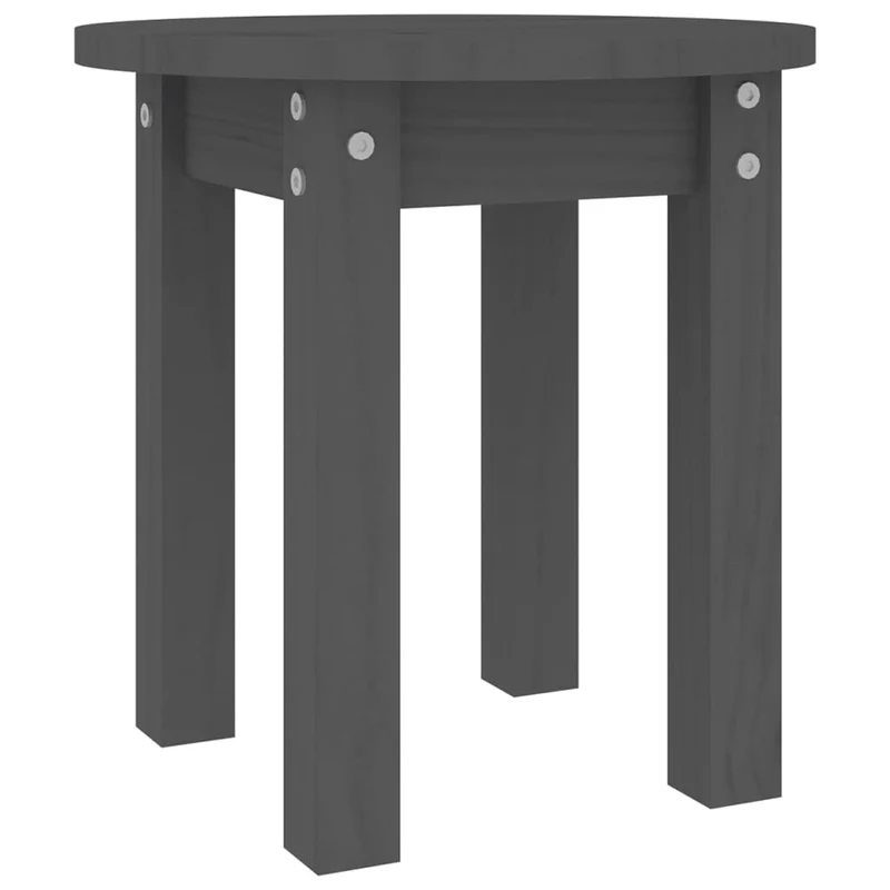 Table d'appoint chevet intemporel Ø 35 x 35 cm bois massif de pin gris DEC039413