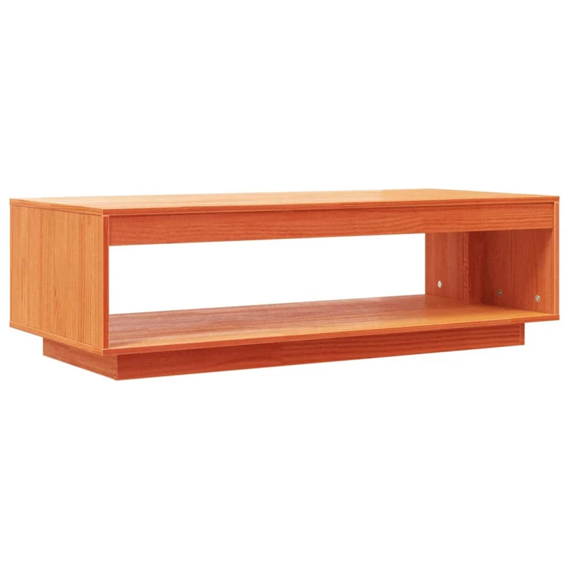 Table basse design moderne et contemporaine cire 110 x 50 x 33,5 cm bois massif de pin couleur cire marron DEC039082