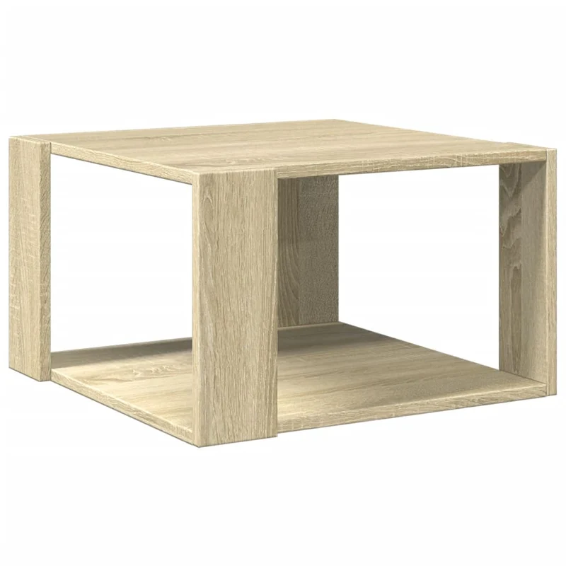 Table basse forme carrée design moderne et contemporaine 51,5 x 51,5 x 30 cm bois d'ingénierie couleur chêne DEC038956