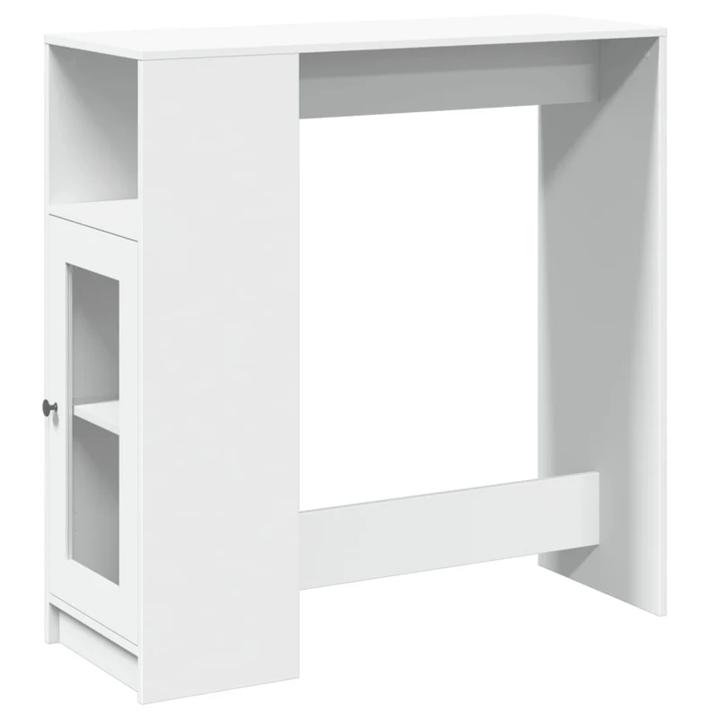 Table d’appoint multifonction avec étagères 101 x 40 x 103,5 cm bois d'ingénierie blanc DEC036360