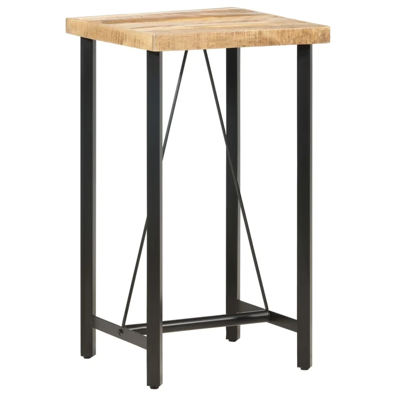 Table d’appoint multifonction table haute 60 x 60 x 107 cm bois de manguier et fer DEC036323
