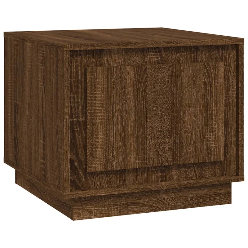 Table basse avec compartiment avec porte design rustique 51 x 50 x 44 cm bois d'ingénierie marron DEC038687