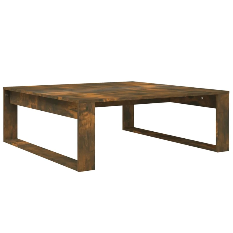Table basse design moderne et contemporaine 100 x 100 x 35 cm bois d'ingénierie marron DEC038300