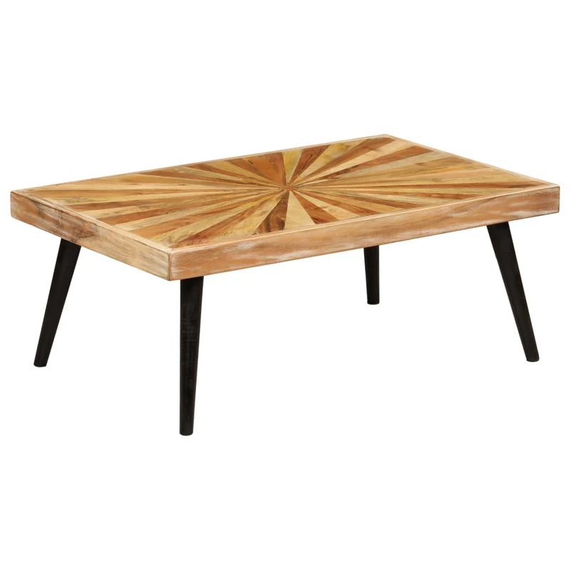 Table basse design rustique et contemporain en bois de manguier massif 90 x 55 x 36 cm DEC038240