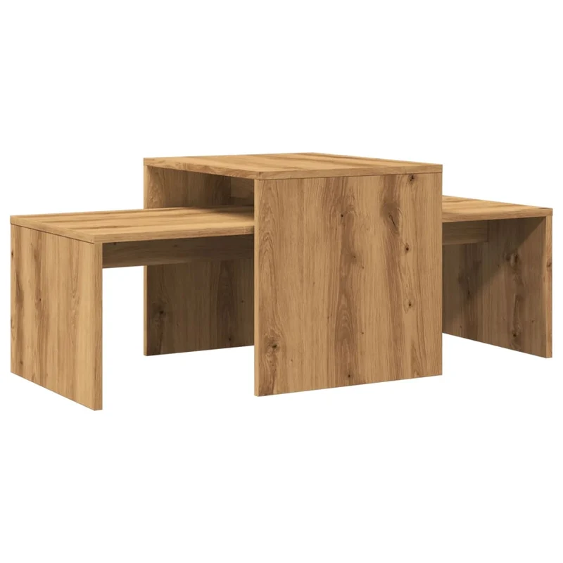Tables basse gigognes design moderne et contemporaine 100 x 48 x 40 cm bois d'ingénierie marron DEC038288