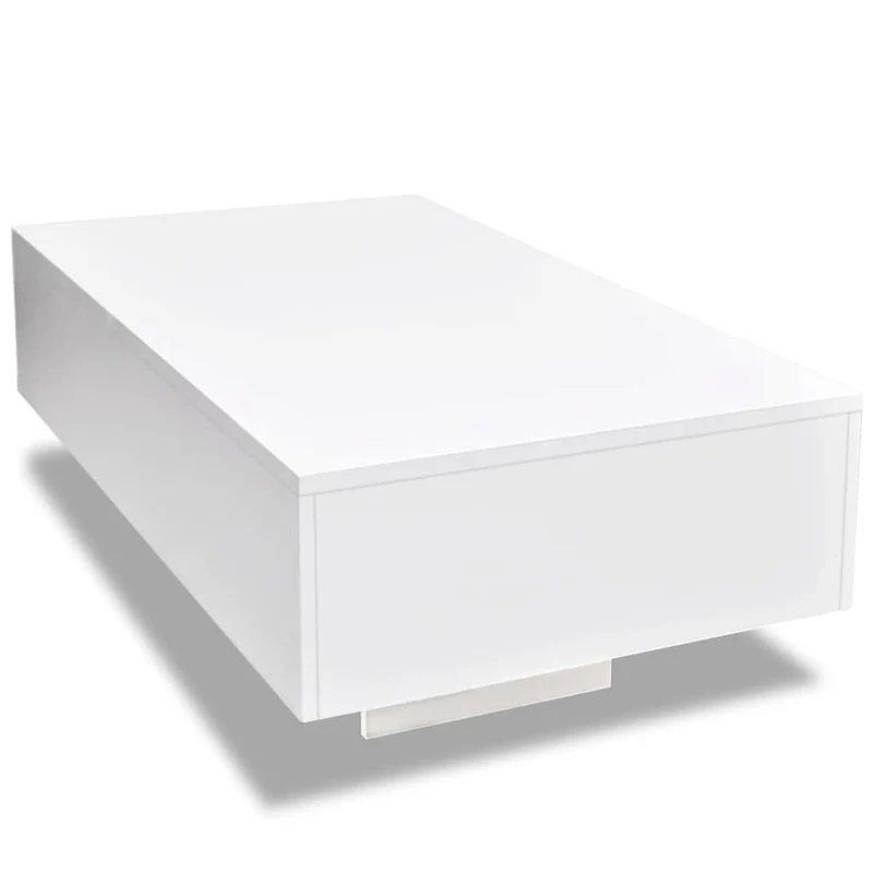 Table basse design moderne et contemporaine 85 x 55 x 31 cm MDF blanc DEC038037