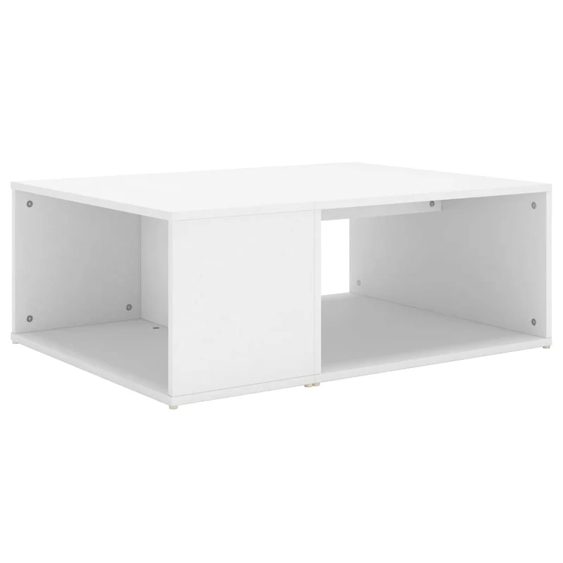 Table basse design moderne et contemporaine 90 x 67 x 33 cm bois d'ingénierie blanc DEC038033