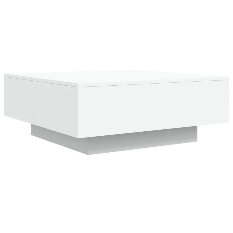 Table basse design moderne et contemporaine 80 x 80 x 31 cm bois d'ingénierie blanc DEC037967