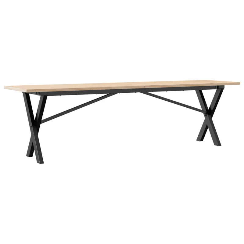 Table basse rectangulaire style industriel cadre en x 160 x 40 x 45 cm bois de pin et acier DEC036259