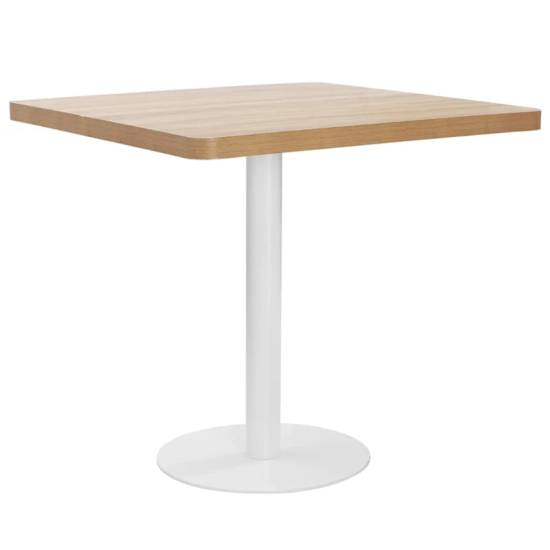 Table d'appoint auxiliaire table bistro hauteur 75 cm en MDF et acier blanc DEC036570