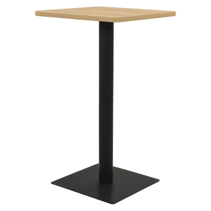 Table d'appoint auxiliaire table bistro 70 x 70 x 107 cm panneau de particules de mélamine et acier noir DEC036554