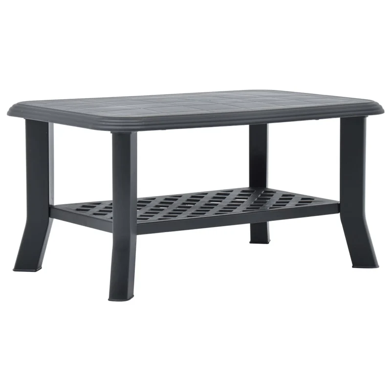 Table basse de salon pour intérieur et extérieur 90 x 60 x 46 cm plastique anthracite DEC037270