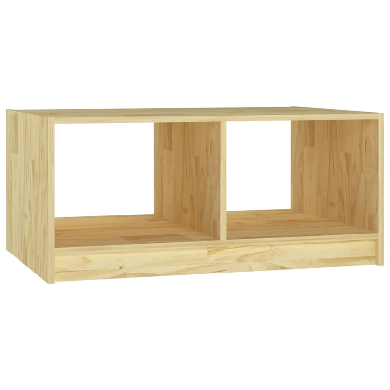 Table basse de salon bout de canapé design simple 75 x 50 x 33,5 cm bois de pin non traité DEC037134