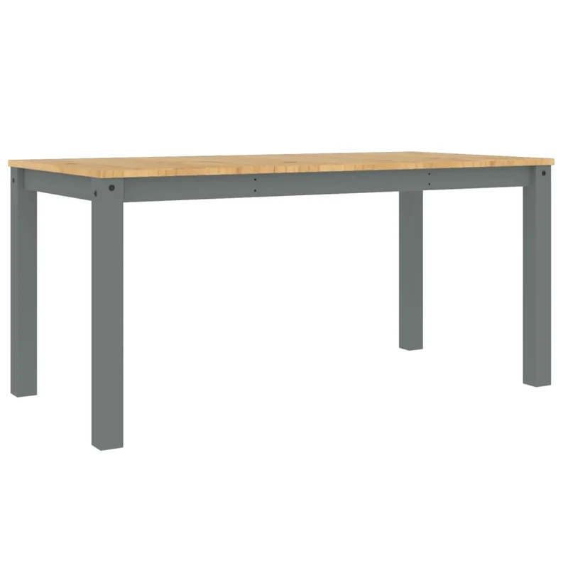 Table de salle à manger design classique 160 x 80 x 75 cm bois massif de pin gris DEC036904