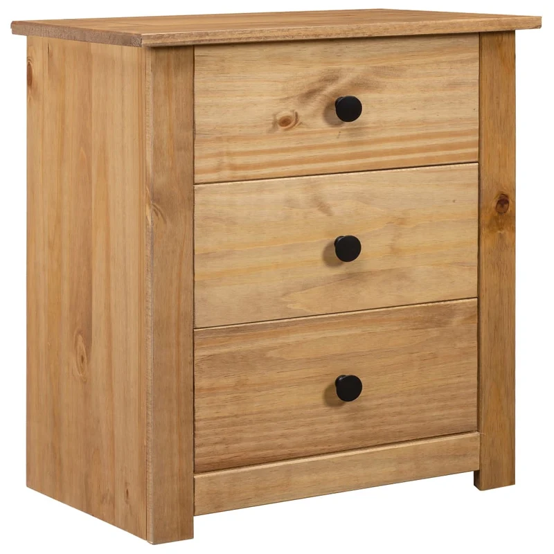 Table de chevet avec 3 tiroirs 46 x 40 x 57 cm bois de pin massif DEC033022