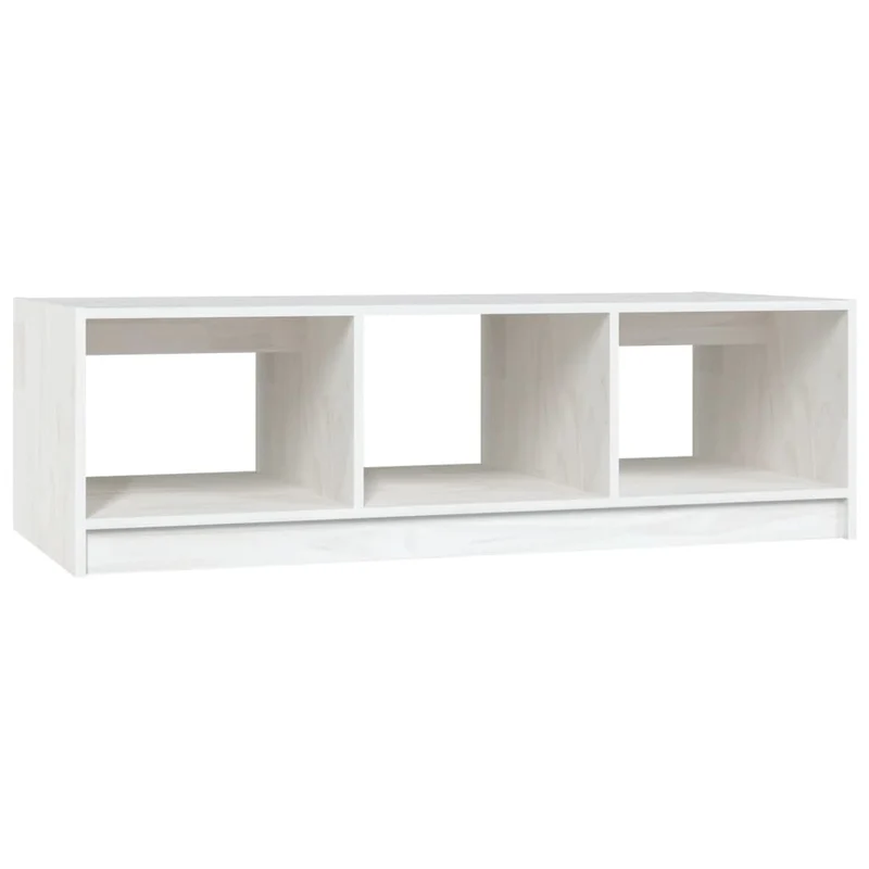 Table basse de salon design moderne 110 x 50 x 34 cm bois de pin massif blanc DEC037845