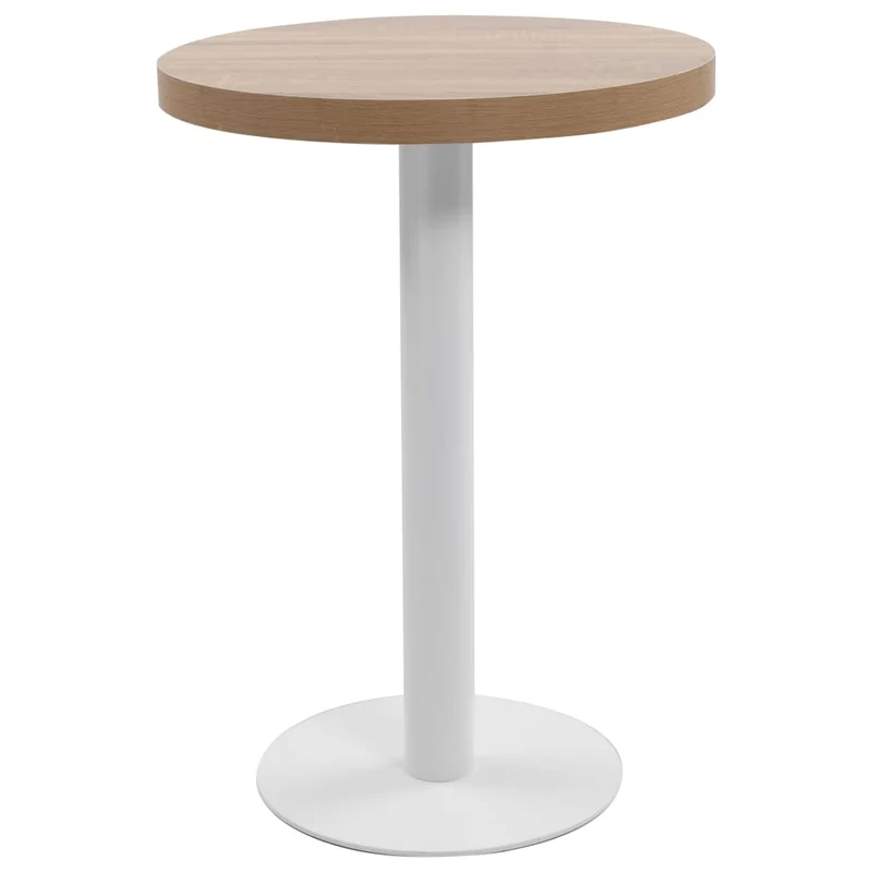 Table d'appoint auxiliaire table bistro hauteur 75 cm en MDF et acier blanc DEC036564