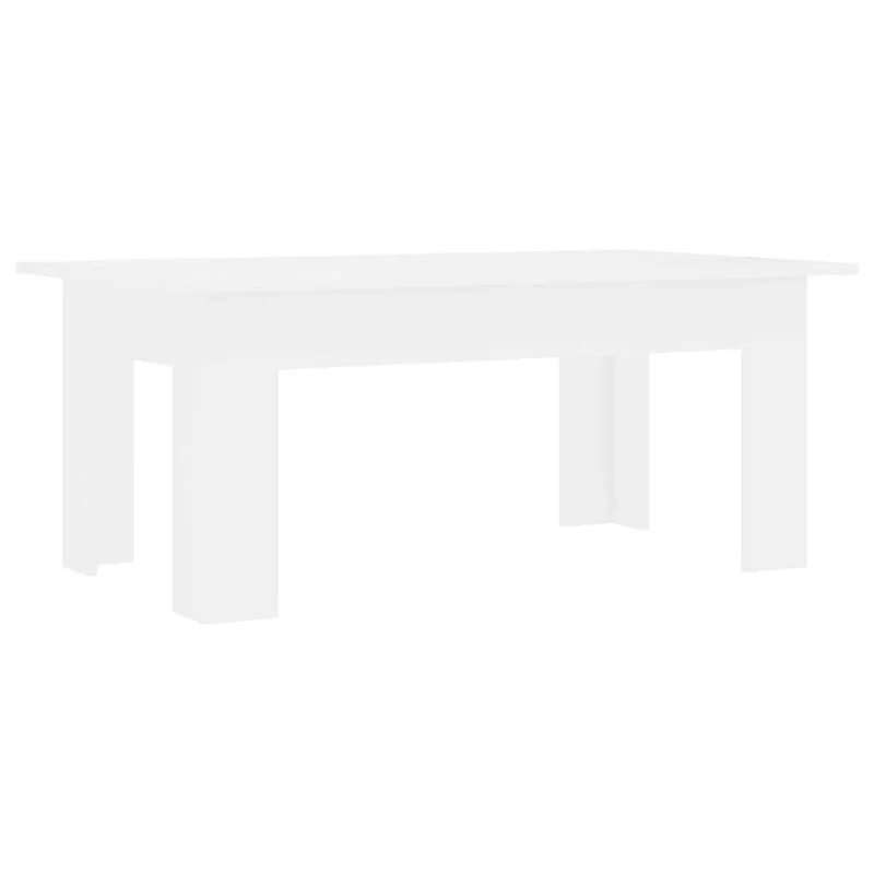 Table basse de salon design moderne 100 x 60 x 42 cm bois d'ingénierie blanc DEC037801