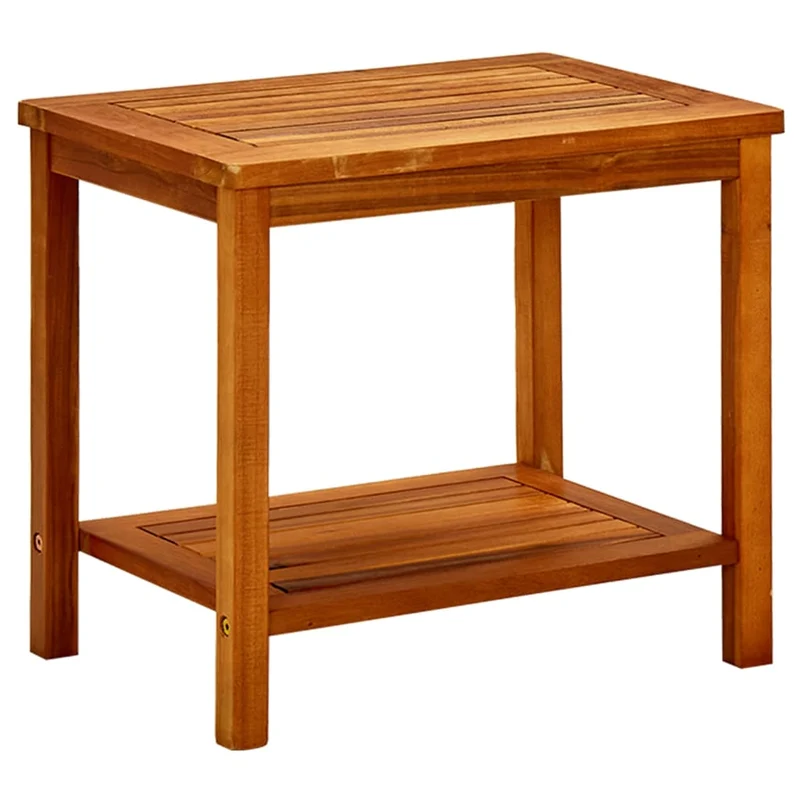 Table basse de salon design rustique 50 x 35 x 45 cm bois d'acacia solide marron DEC037075