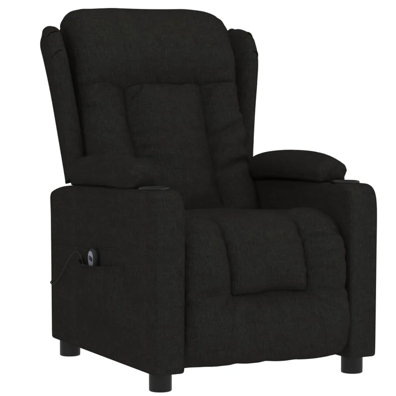 Fauteuil relax TV fonction de levage électrique très confortable en tissu noir DEC028498