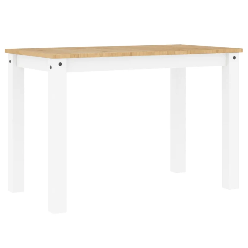 Table de salle à manger design moderne 117 x 60 x 75 cm bois massif de pin blanc et miel DEC036900